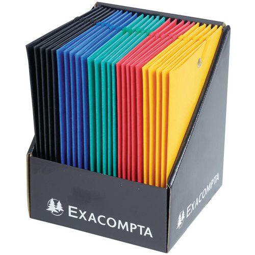 Set di 25 cartellette con 3 lembi scotten 425 g/m² 12 x 16 cm assortite,