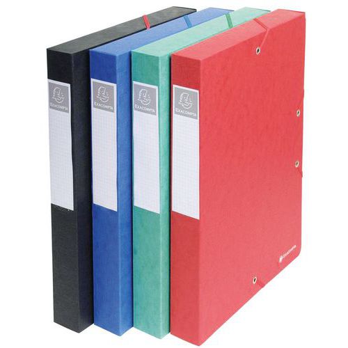 Set 10 scatole portadocumenti exabox retro da 40 mm in cartoncino lucido scotten A4 assortite,