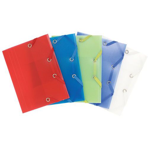 Set di 25 cartellette con 3 lembi pp chromaline 12 x 16 cm assortite,