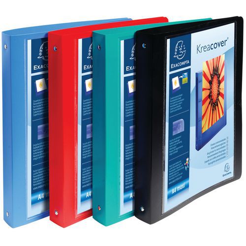 Kit 5 raccoglitori 4 anelli PP 7/10e krea A4 maxi assort,