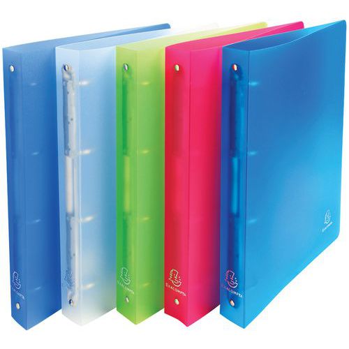 Set di 10 raccoglitori 4 anelli 30 mm PP A4 maxi Assortiti,