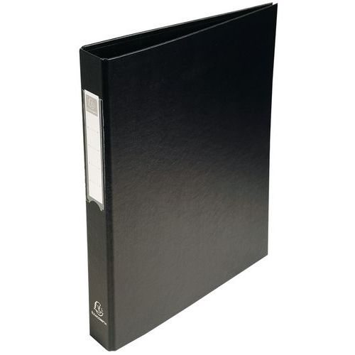 Raccoglitore foderato in PP, 4 anelli tondi da 25 mm sulla 3a Nero,