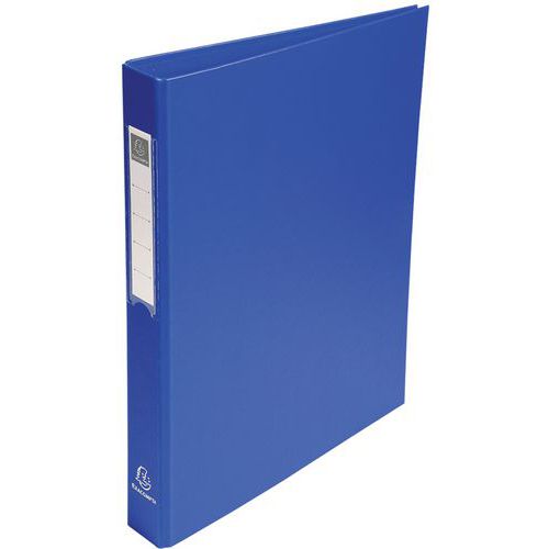 Raccoglitore foderato in PP, 4 anelli tondi da 25 mm sulla 3a Blu,