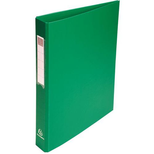 Raccoglitore foderato in PP, 4 anelli tondi da 25 mm sulla 3a Verde,