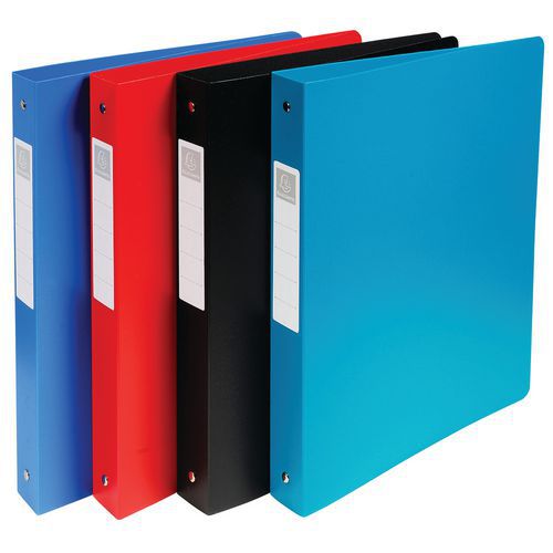 Set di 10 raccoglitori 2 anelli PP etichetta retro A4 maxi Assortiti,