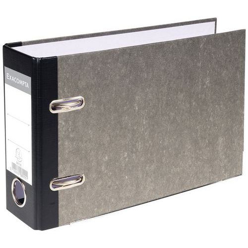 Raccoglitore a leva marmorizzato grigio con retro da 70 mm, A5 orizzontale Grigio,