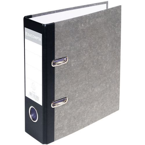 Raccoglitore a leva in cartoncino marmorizzato grigio da 70 mm, A5 verticale Grigio,