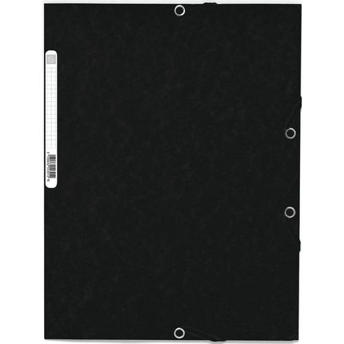 Cartelletta con elastico 3 lembi cartoncino lucido 355 g/m² A4 Nero,