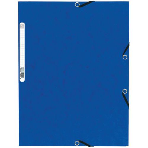 Cartelletta con elastico 3 lembi cartoncino lucido 355 g/m² A4 Blu,