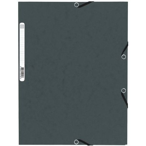 Cartelletta con elastico 3 lembi cartoncino lucido 355 g/m² A4 Grigio,