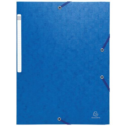 Cartellette con elastici cartoncino lucido 3 lembi monoblocco Blu,