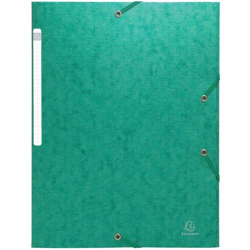 Cartellette con elastici cartoncino lucido 3 lembi monoblocco Verde,