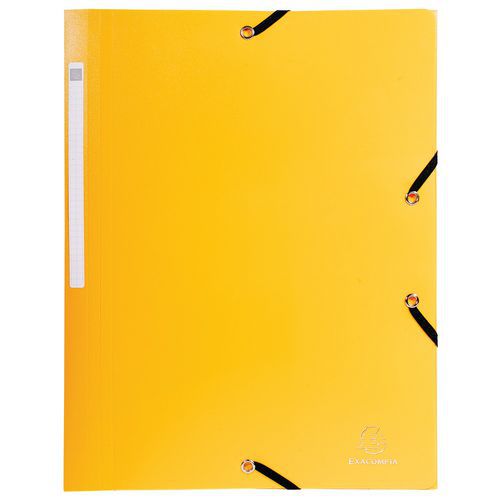 Cartelletta con elastico 3 lembi PP 5/10 opaco A4 Giallo,