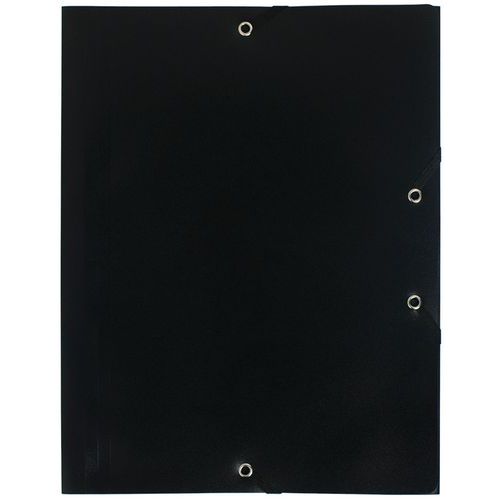 Cartelletta con elastico 3 lembi PP 4/10 opaco eco A4 Nero,