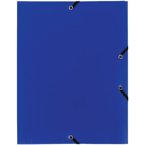 Cartelletta con elastico 3 lembi PP 4/10 opaco eco A4 Blu,