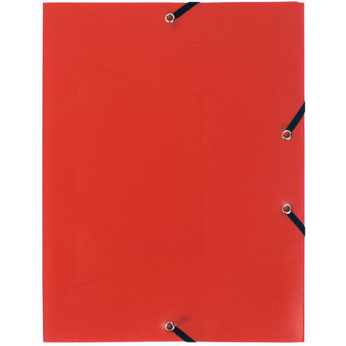 Cartelletta con elastico 3 lembi PP 4/10 opaco eco A4 Rosso,