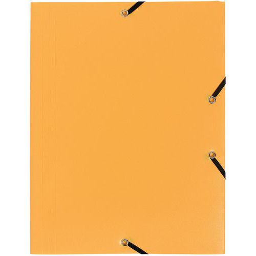 Cartelletta con elastico 3 lembi PP 4/10 opaco eco A4 Giallo,