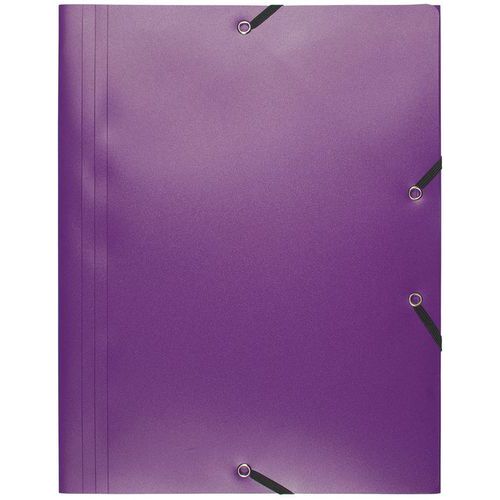 Cartelletta con elastico 3 lembi PP 4/10 opaco eco A4 Viola,