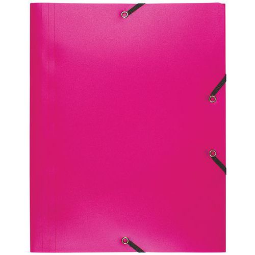 Cartelletta con elastico 3 lembi PP 4/10 opaco eco A4 Fucsia,