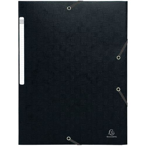 Cartelletta 3 lembi con elastici maxi capacity Scotten® A4 Nero,