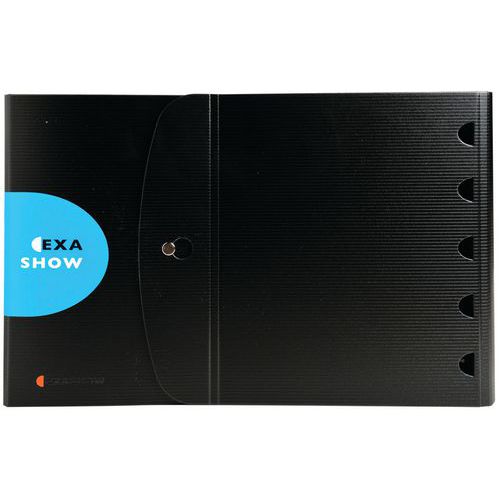 Raccoglitore di presentazione exashow PP 4 anelli 30 mm A4 Nero,