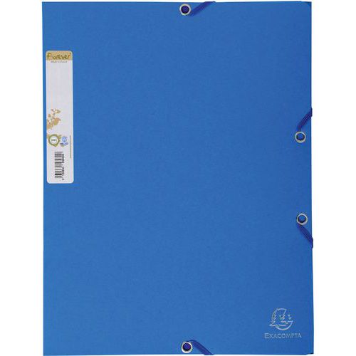 Cartellina 3 lembi cartoncino riciclato 380g/m2 A4 azzurro,