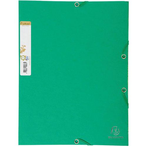 Cartellina 3 lembi cartoncino ricicl 380g/m2 A4 verde scuro,