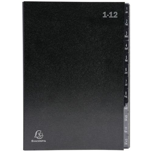 Classificatore rigido economico Ordonator 12 scomparti 24 x 34 cm Nero,