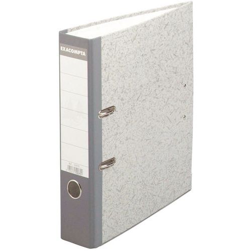 Raccoglitore a leva export in cartoncino marmorizzato grigio A4 da 70 mm Grigio,