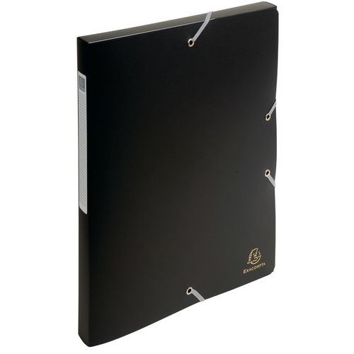Scatola portadocumenti exabox retro da 25 mm PP 7/10 opaco A4 Nero,