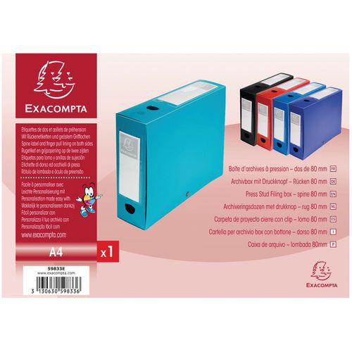 Scatola portadocumenti a pressione da 80 mm PP 7/10 opaco A4 Verde,