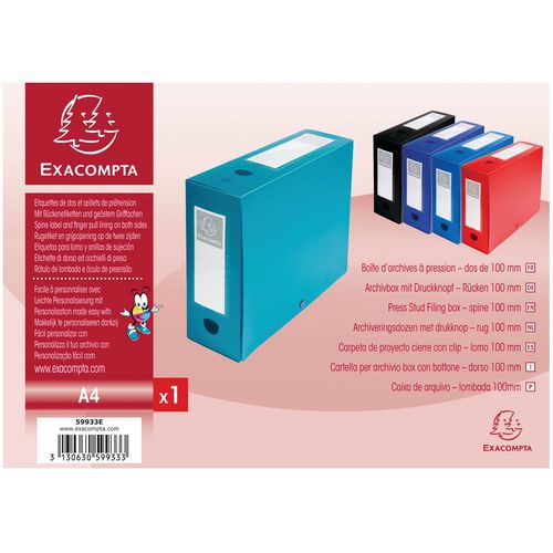 Scatola portadocumenti a pressione da 100 mm PP 7/10 opaco A4 Verde,