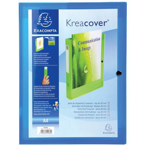 Scatola portadocumenti a pressione 40 mm PP 7/10 krea cover Blu,