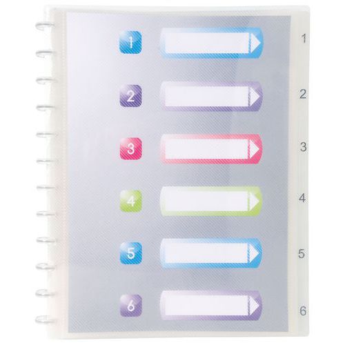 Portalistini ad anelli PP crystal 60 facciate A4 Crystal,