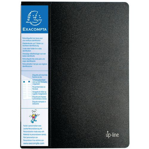 Portalistini rigido con porta-etichette 160 facciate Nero,