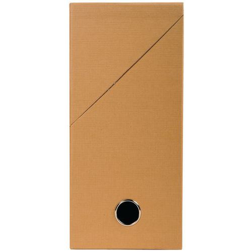 Scatola trasloco e trasferimento con retro da 120 mm in carta telata Avana,