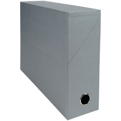 Scatola trasloco e trasferimento con retro da 90 mm in carta telata Grigio,