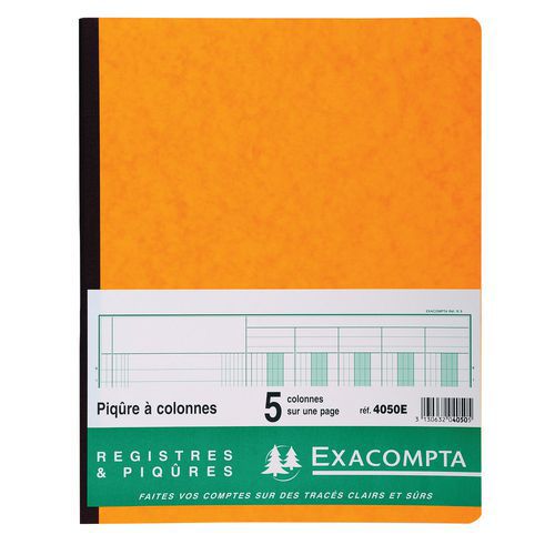 Registro rilegato da 32 x 25 cm, 80 pagine, ogni pagina ha 5 colonne e 31 righe,