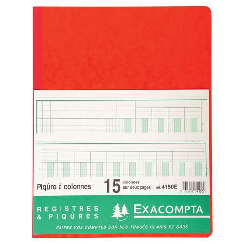 Registro rilegato da 32 x 25 cm, 80 pagine, ogni pagina è doppia e ha 15 colonne e 33 righe,