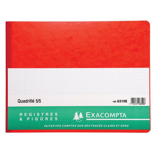 Registro rilegato 25 x 32 cm, 5 x 5, 80 pagine numerate,