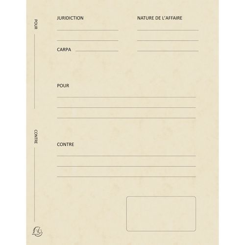 Confezione 25 fascicoli dibattimentali Pro/contro 25 x 32 cm Avorio,