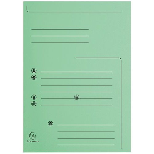 Confezione da 25 cartellette 2 lembi super 250 24 x 32 cm Verde chiaro,