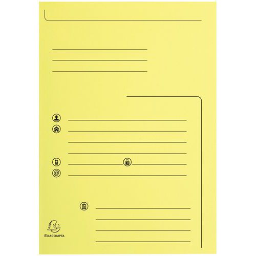 Confezione da 25 cartellette 2 lembi super 250 - 24 x 32 cm Canarino,