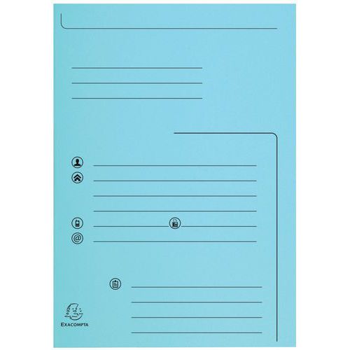 Confezione 25 cartellette 2 lembi super 250 24 x 32 cm Azzurro,