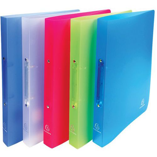 Set di 10 raccoglitori 2 anelli 20 mm PP Chromaline A4 Assortiti,