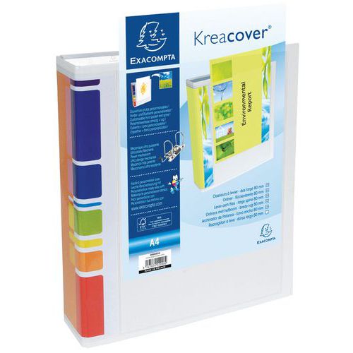 Raccoglitore a leva 70 mm foderato 2 tasche est A4 Bianco,