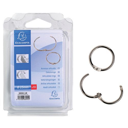 Blister da 10 anelli articolati - diametro 25 mm,