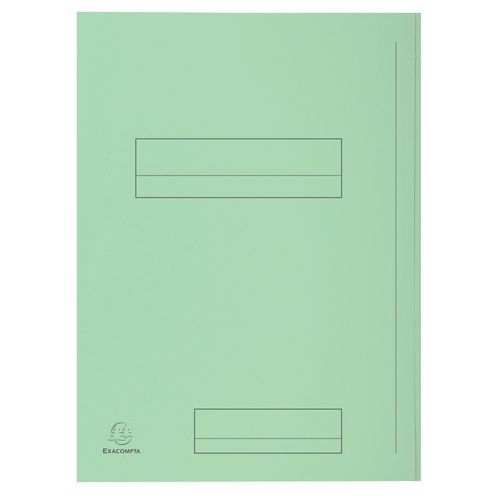 Confezione da 50 cartellette stampate 2 lembi super 250 24 x 32 cm Verde,