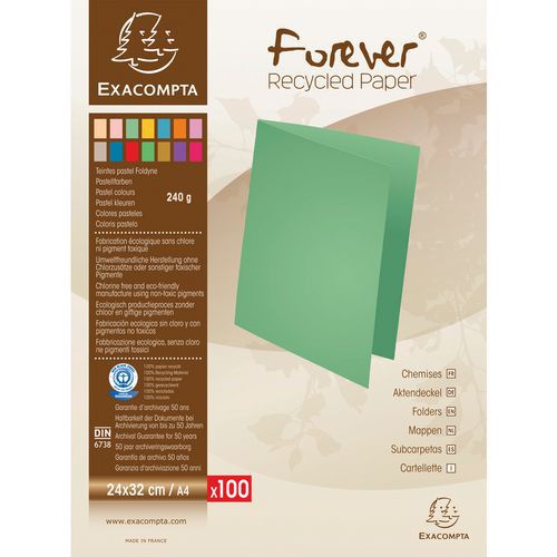 Confezione da 100 cartellette forever® 250 riciclate - 24 x 32 cm Rosso,