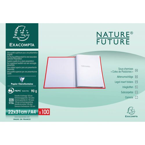 Confezione da 100 camicie per documenti processuali 22 x 31 cm Bianco,